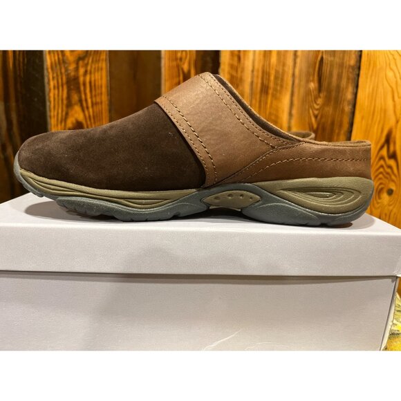 Easy Spirit Eseliana Brown Suede & Leather Slip-On Clogs Womens 9M w/ Box - Picture 5 of 10